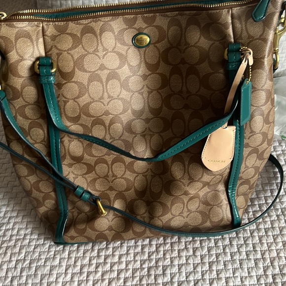 Coach Peyton Signature convertible bag jade/khaki - Picture 7 of 13